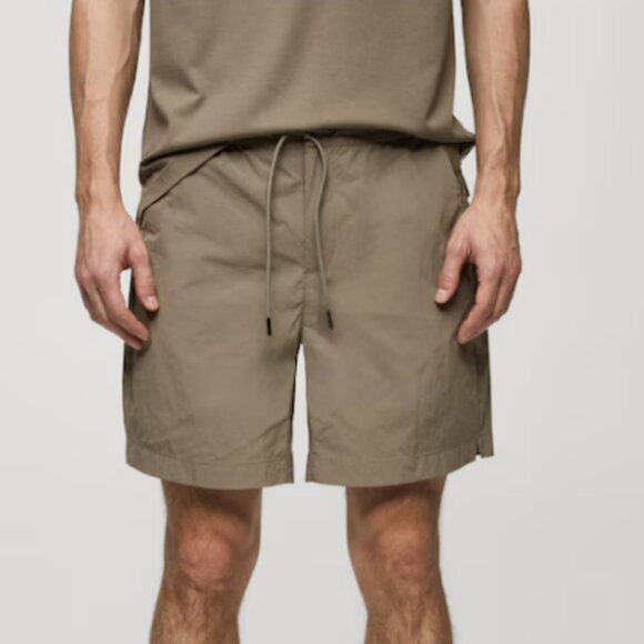 MANGO Mens Water-Repellent Bermuda Shorts With Drawstring - Picture 1 of 9